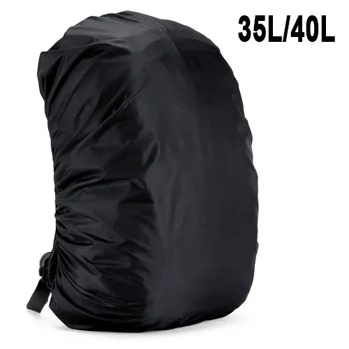 Rainproof Backpack Cover: Ultra Durable, Fits 35-120L Bags! Hiking Ready, Keep Gear Dry. Black Magic.